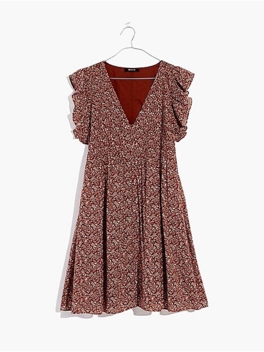Madewell Pintuck Mini Dress in Florentine Floral XS Brown